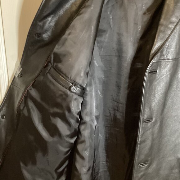 Lorenzo Uomo Collection Men's Black Leather Jacket Coat Soft Fully Lined Pockets - Picture 4 of 11